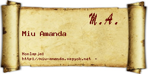 Miu Amanda névjegykártya